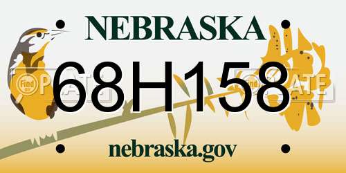 68H158 Nebraska License Plate