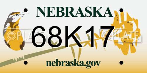 68K17 Nebraska License Plate