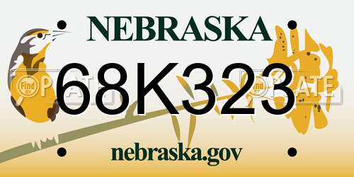 68K323 Nebraska License Plate