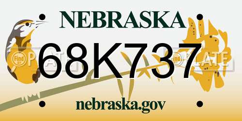 68K737 Nebraska License Plate