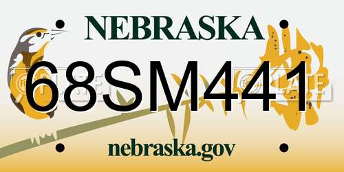 68SM441 Nebraska License Plate