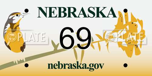 69 Nebraska License Plate