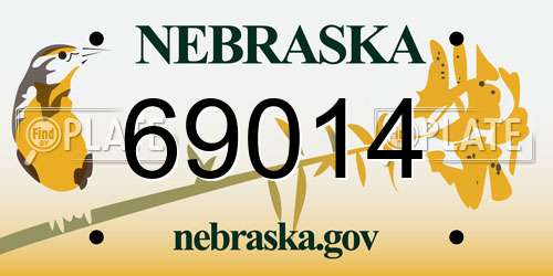 69014 Nebraska License Plate