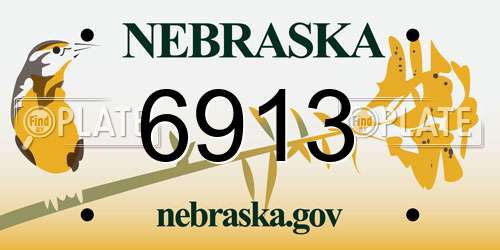 6913 Nebraska License Plate