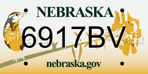 6917BV Nebraska License Plate