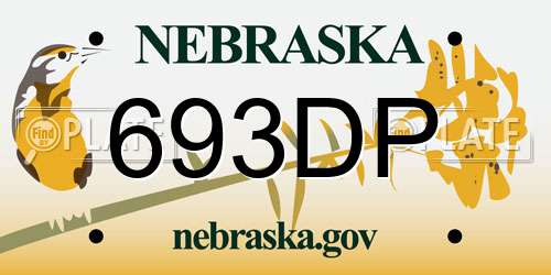 693DP Nebraska License Plate
