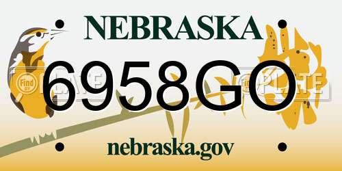 6958GO Nebraska License Plate