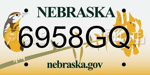 6958GQ Nebraska License Plate