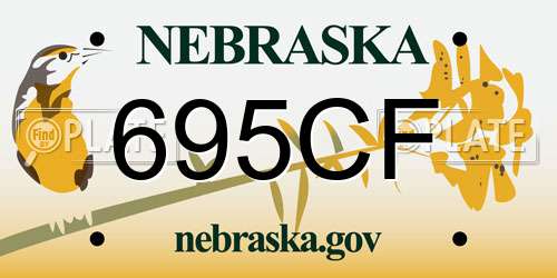 695CF Nebraska License Plate