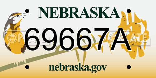 69667A Nebraska License Plate