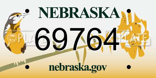 69764 Nebraska License Plate