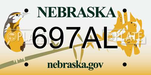 697AL Nebraska License Plate