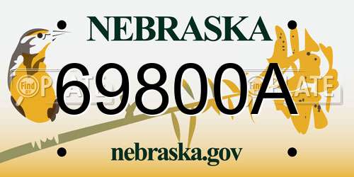 69800A Nebraska License Plate