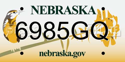 6985GQ Nebraska License Plate