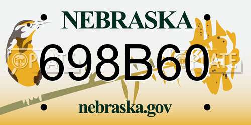 698B60 Nebraska License Plate