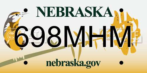 698MHM Nebraska License Plate