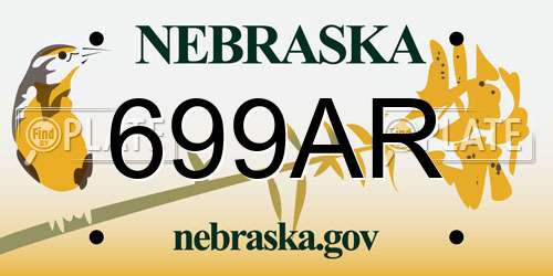 699AR Nebraska License Plate