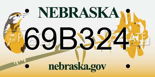 69B324 Nebraska License Plate
