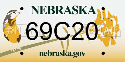 69C20 Nebraska License Plate