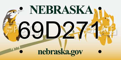 69D271 Nebraska License Plate