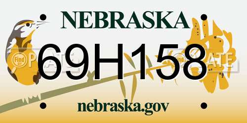 69H158 Nebraska License Plate