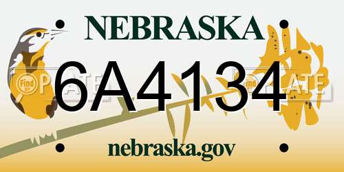 6A4134 Nebraska License Plate