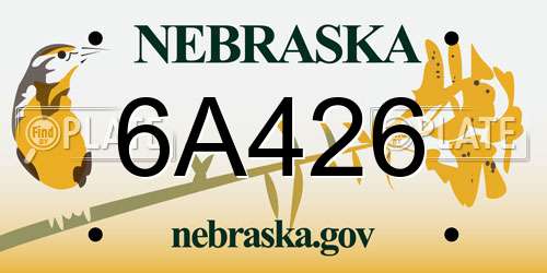 6A426 Nebraska License Plate