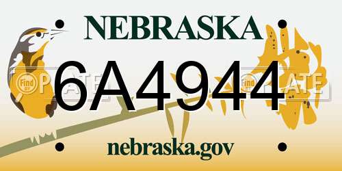 6A4944 Nebraska License Plate