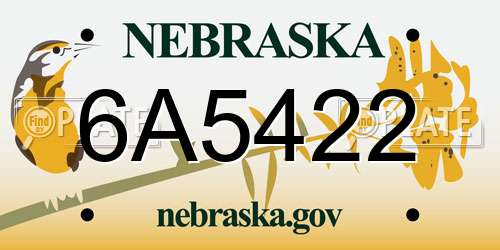 6A5422 Nebraska License Plate