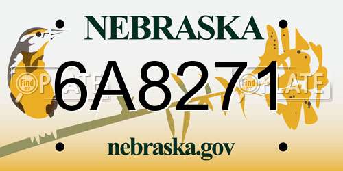 6A8271 Nebraska License Plate