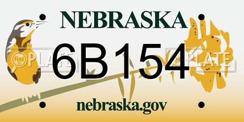 6B154 Nebraska License Plate
