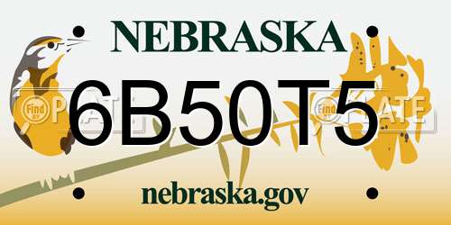 6B50T5 Nebraska License Plate