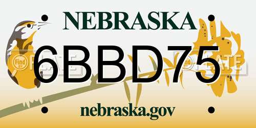 6BBD75 Nebraska License Plate