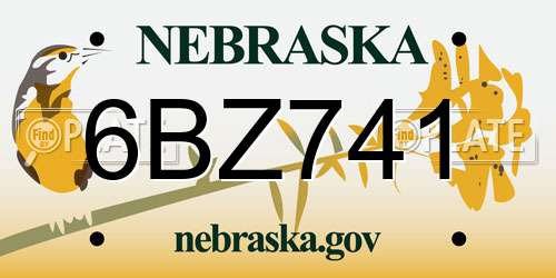 6BZ741 Nebraska License Plate