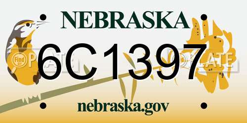 6C1397 Nebraska License Plate