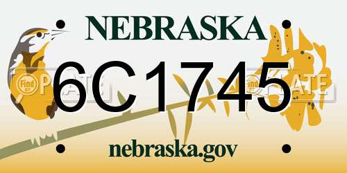 6C1745 Nebraska License Plate