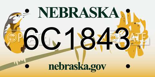 6C1843 Nebraska License Plate