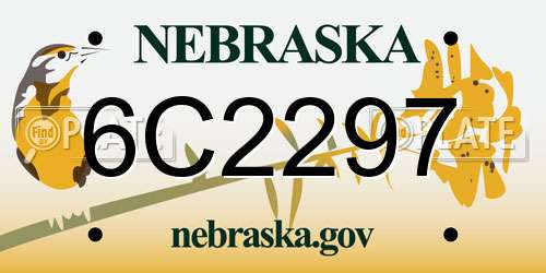6C2297 Nebraska License Plate