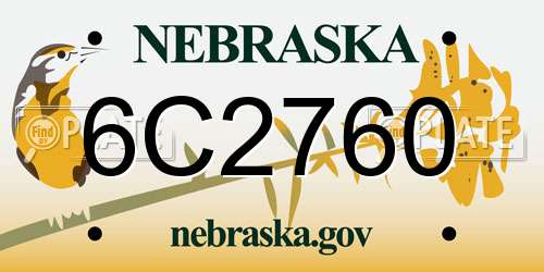 6C2760 Nebraska License Plate