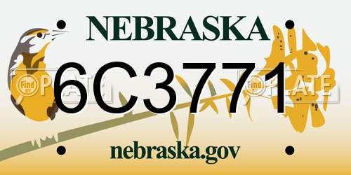 6C3771 Nebraska License Plate