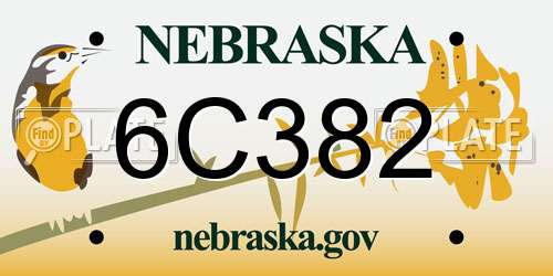 6C382 Nebraska License Plate