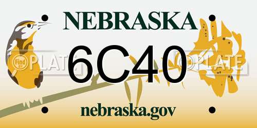 6C40 Nebraska License Plate