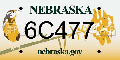 6C477 Nebraska License Plate