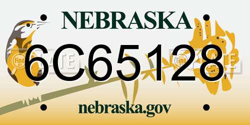 6C65128 Nebraska License Plate