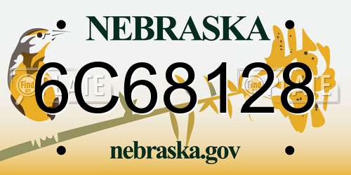 6C68128 Nebraska License Plate