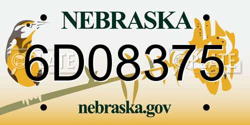 6D08375 Nebraska License Plate