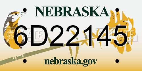 6D22145 Nebraska License Plate