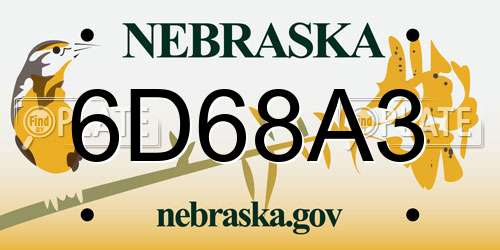 6D68A3 Nebraska License Plate