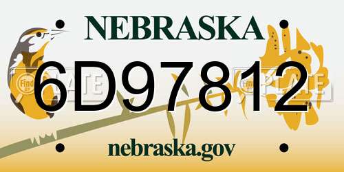 6D97812 Nebraska License Plate