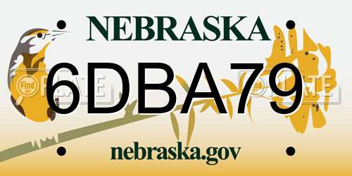 6DBA79 Nebraska License Plate